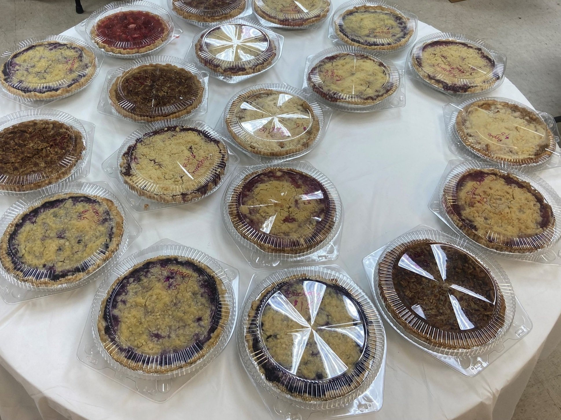 homemade pies for community