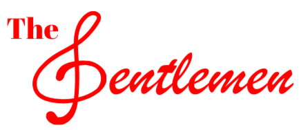 Text reading 'The Gentlemen' in red and black font, with a musical note replacing the letter 'L'.