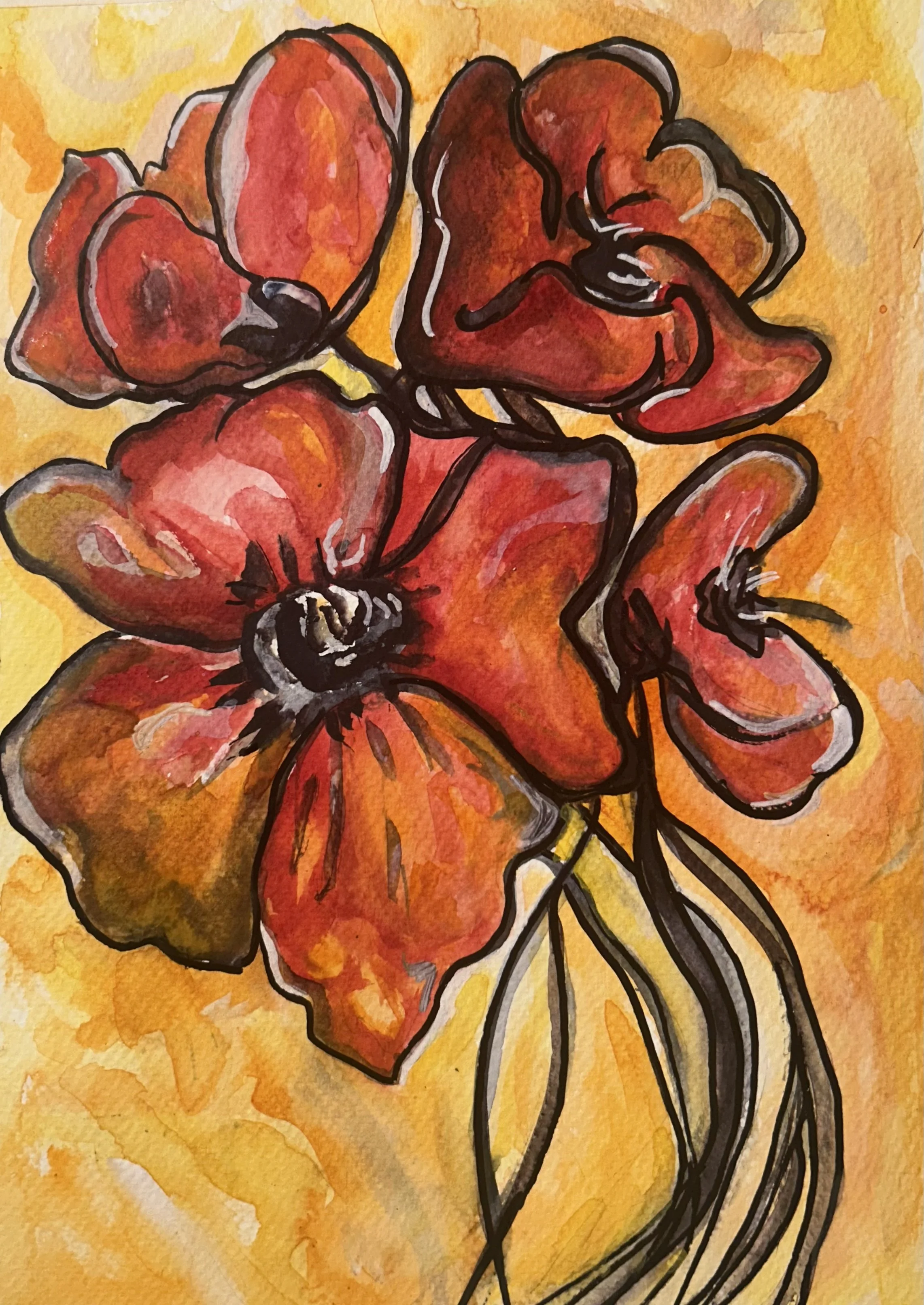 Poppies on yellow.jpg