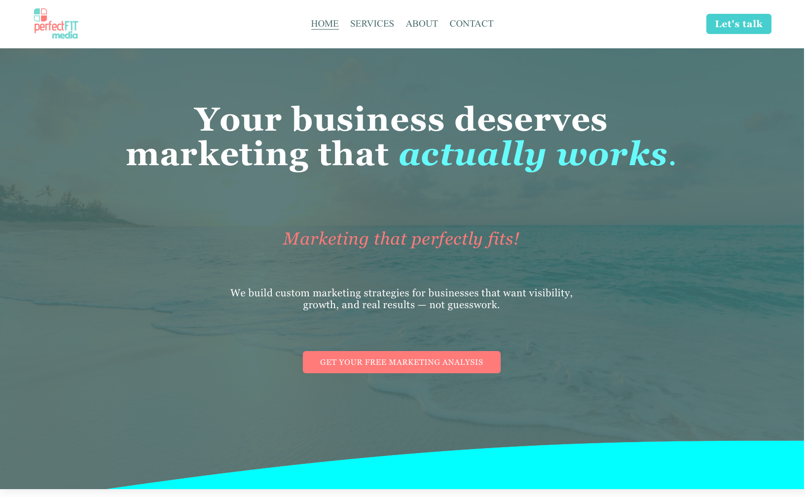 Perfect Fit Media
Website design and logo rebrand for Perfect Fit Media, a marketing agency. New visual identity. Custom conversion website reflecting the brand's refreshed positioning.