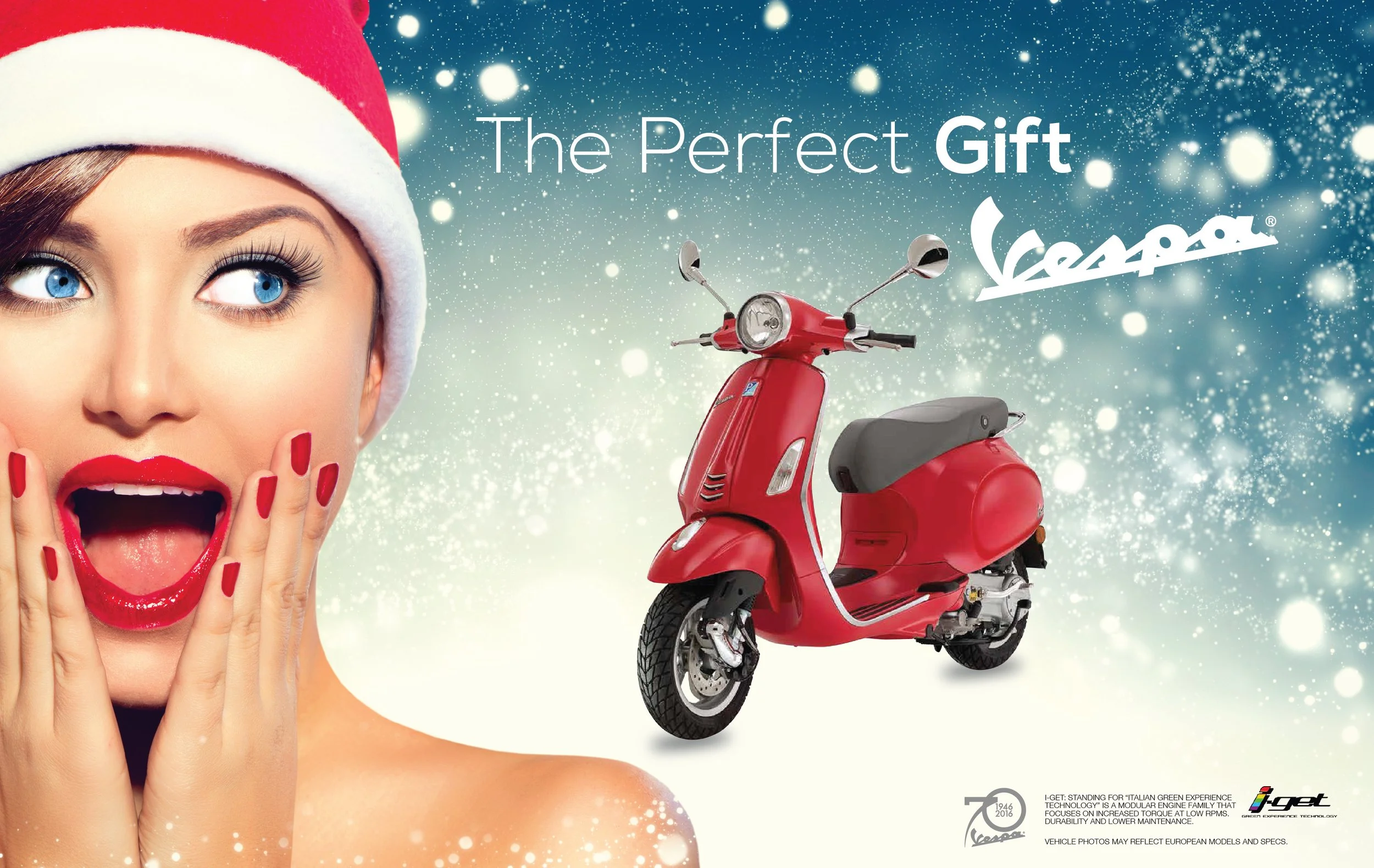Vespa / The Perfect Gift
Holiday advertising campaign for Vespa retailer. Print and digital campaign positioning the Vespa scooter as a premium gift for the holiday season.