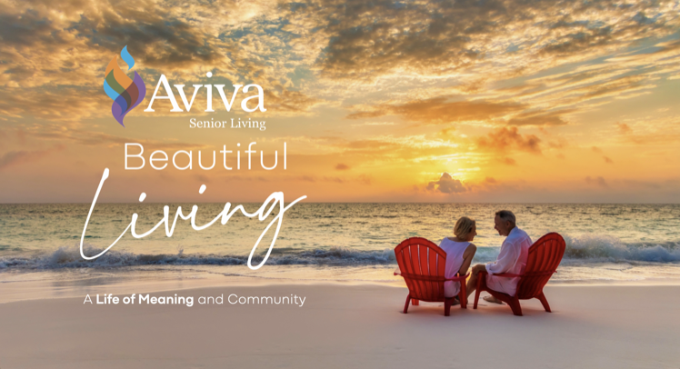Presentation cover design for Aviva Senior Living. Layout and typography for a senior living community marketing presentation.