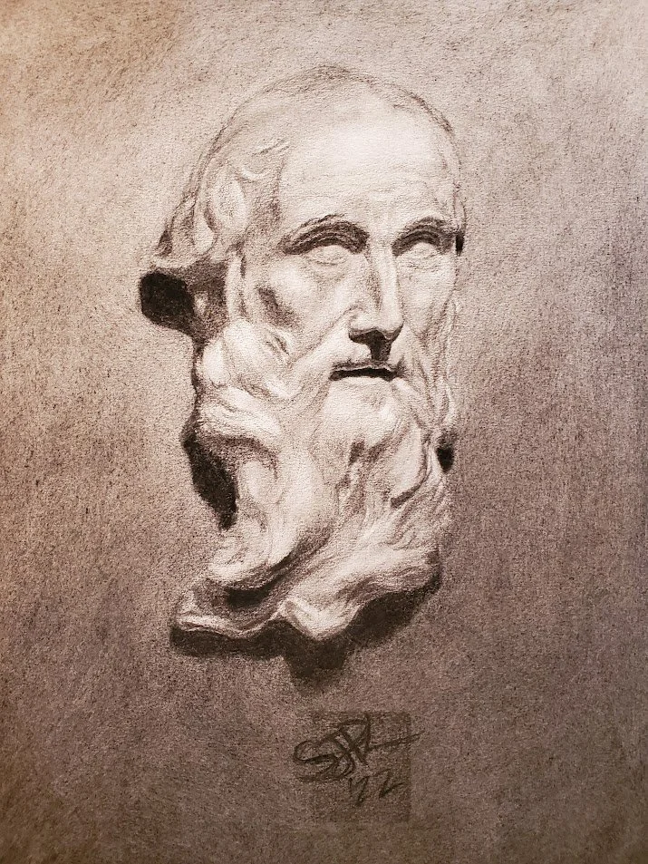 Art class assignment, charcoal, 2022