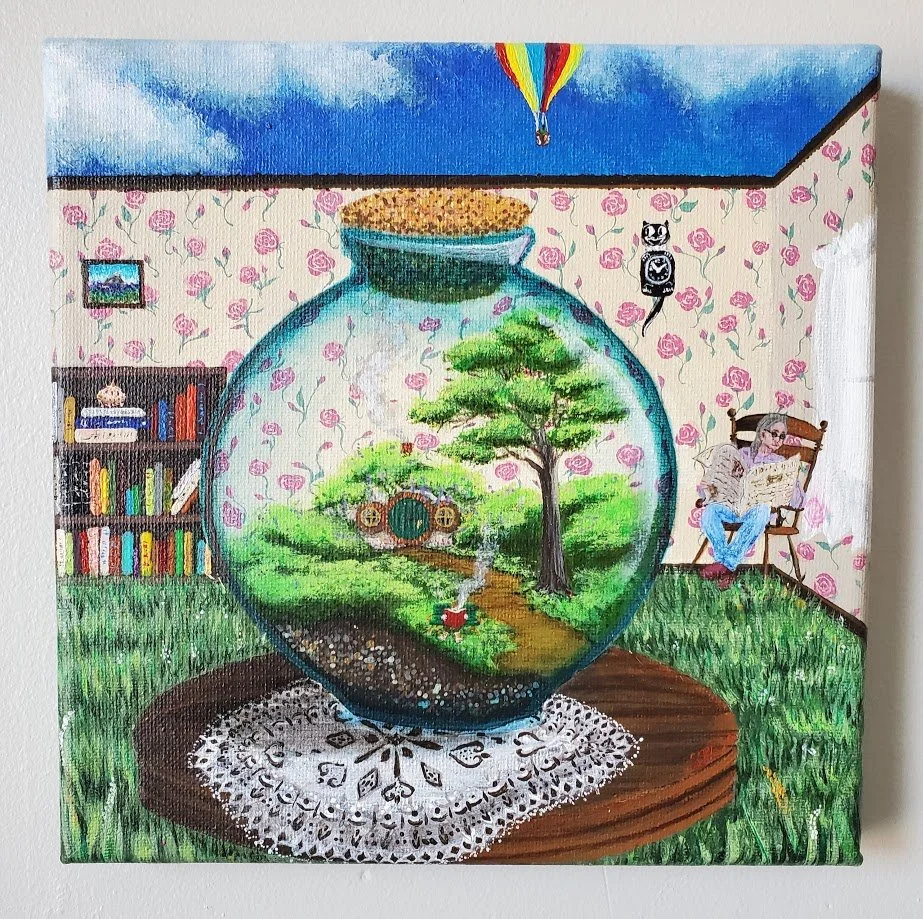 The Reading Room, acrylic, 2020
