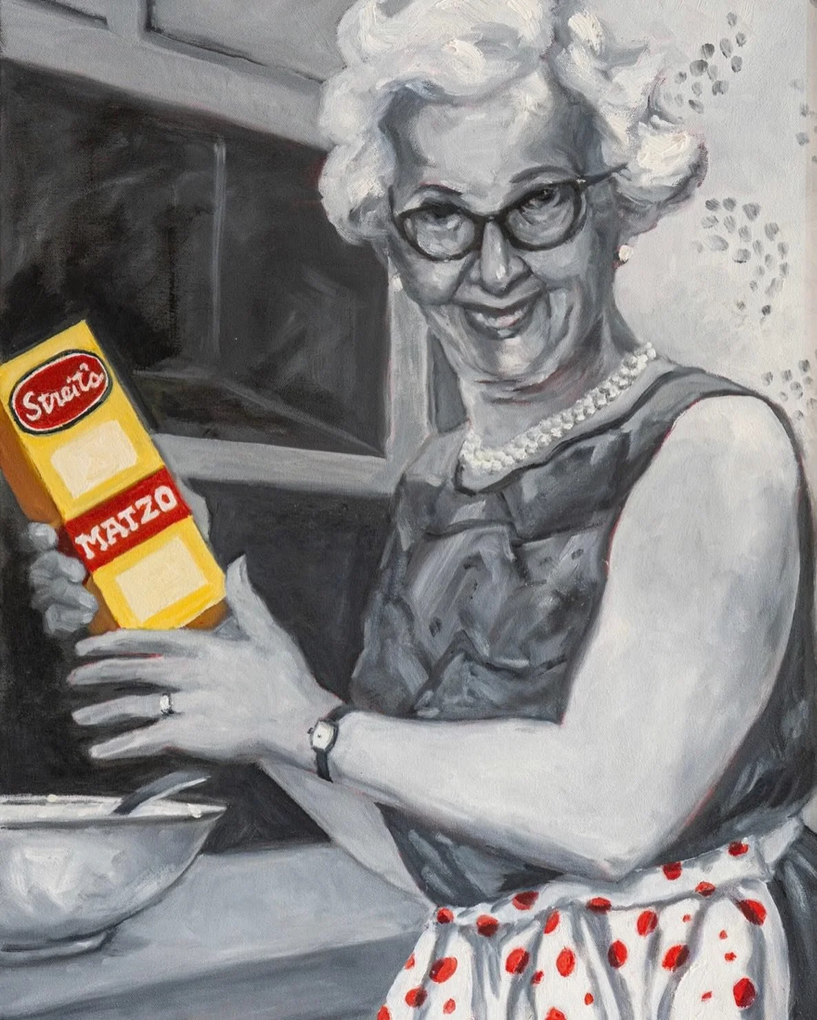 Meet &ldquo;Everybody&rsquo;s Bubbe&rdquo; by local artist, Idie Weinsoff, proudly displayed on our wall at Bubbala&rsquo;s. Learn more about Idie and her Bubbe by reading Greg&rsquo;s latest blog post on our website. Imagine the stories she has to t