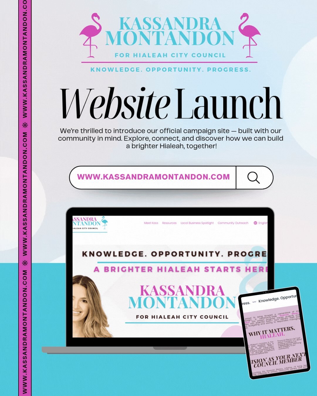 My official campaign website is now LIVE! 🎉
Explore our vision, priorities, donation options, and ways to get involved. This is more than a campaign — it’s a movement for change, and it starts with YOU.
🖥️ Visit now: Kassandramontando