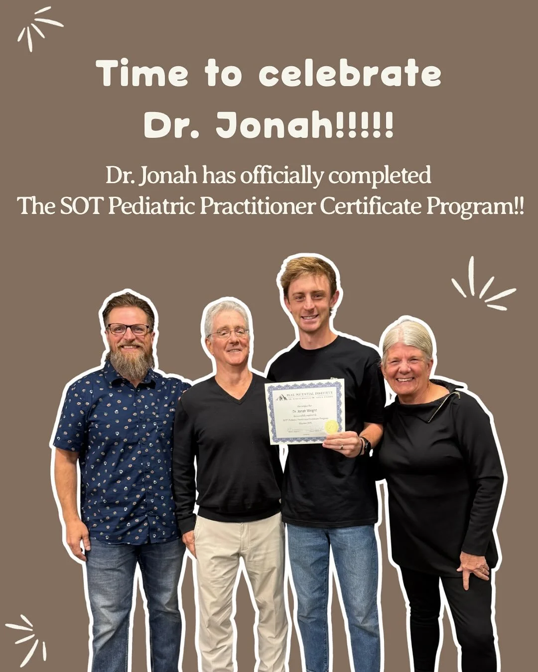 At Soul Full, our doctors are always going the extra mile to expand their knowledge to help more and more families!!! 🤎

These last 10 months, Dr. Jonah has been working through the SOT Pediatric Practitioner Certificate Program and this past weeken
