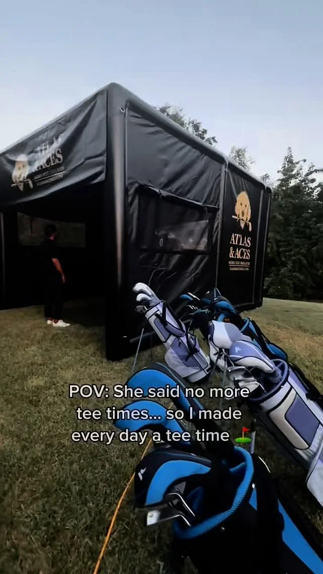 Marriage compromise = mobile golf simulator 🤩