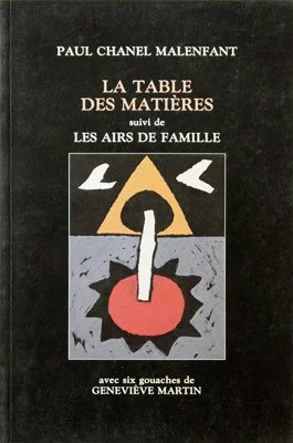 La table des matières suivi de Les airs de famille, 1990.