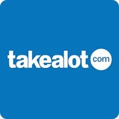 Logo of Takealot.com on a blue background.