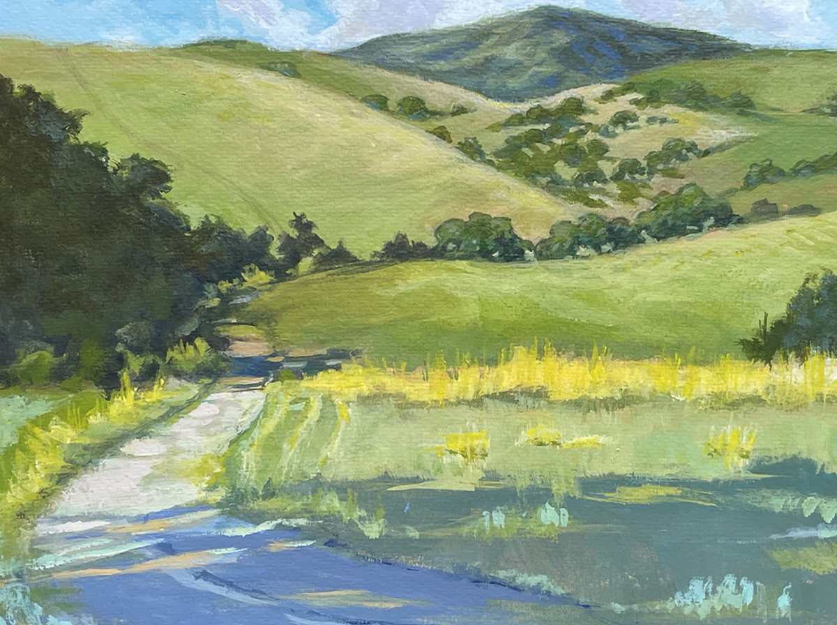Johns Crossing, Acrylic on Canvas 13"w x 9"h