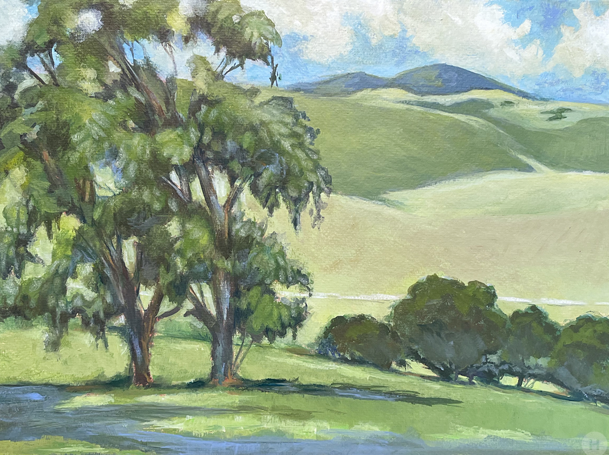 North Peak from Pine Creek, Acrylic on canvas 13"W x 9"H