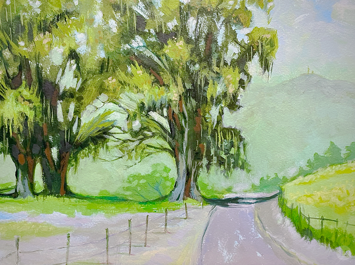 Livermore Spring, Acrylic on Canvas 13"w x 9"h