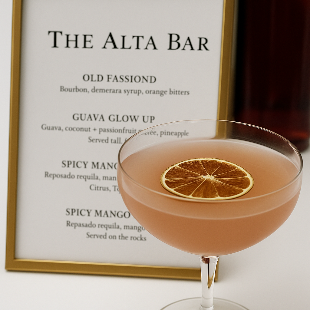 Cocktail and Menu at Alta Bar.png
