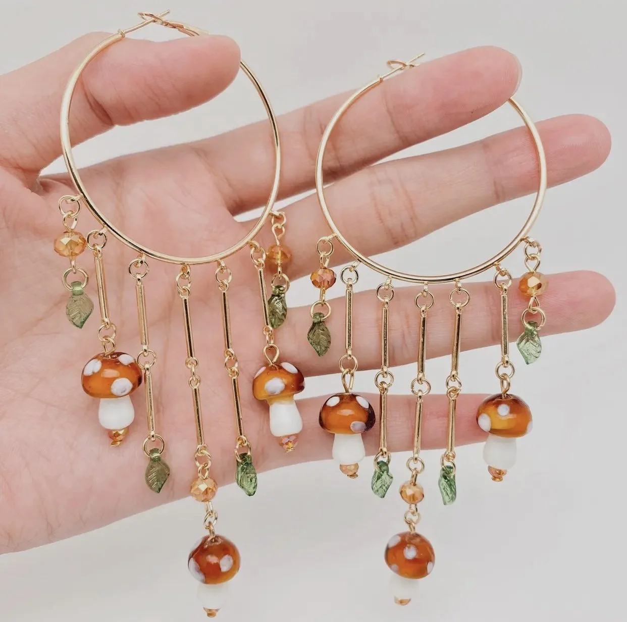 Mushroom Large Hoop Earrings