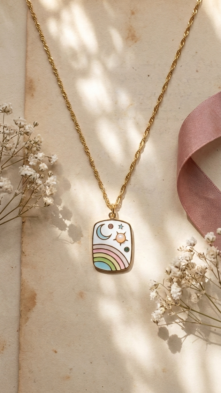 Rainbow Necklace - 18k Gold Plated
