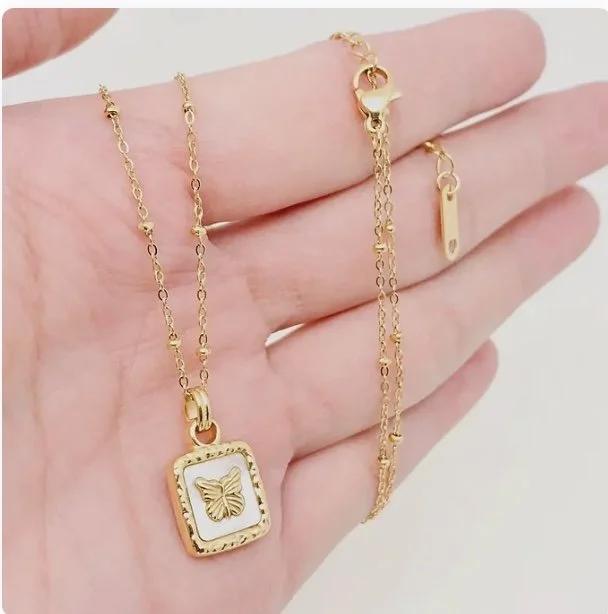 Butterfly Shell Necklace - 18k Gold Plated