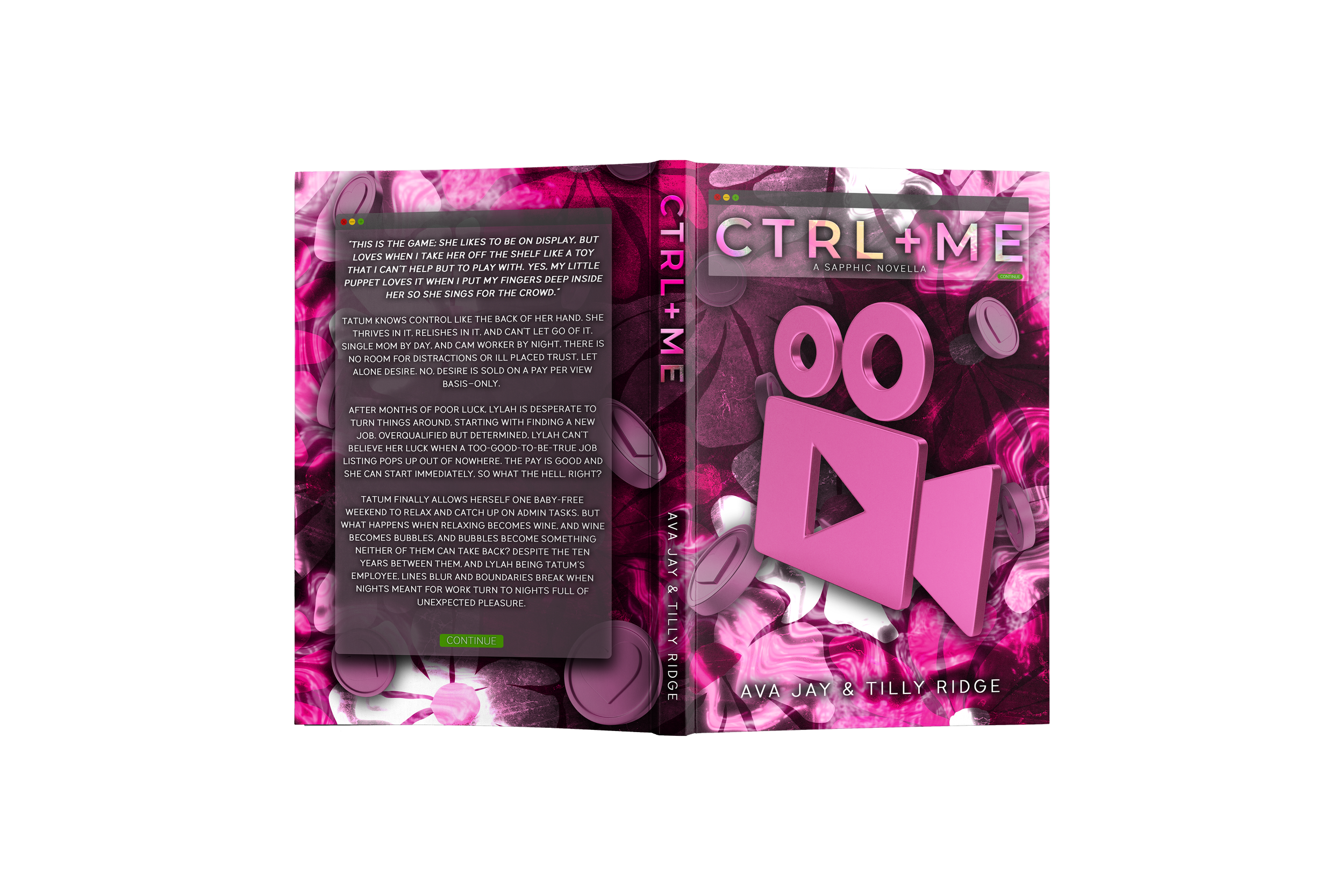 CTRL+ME novella open paperback.png