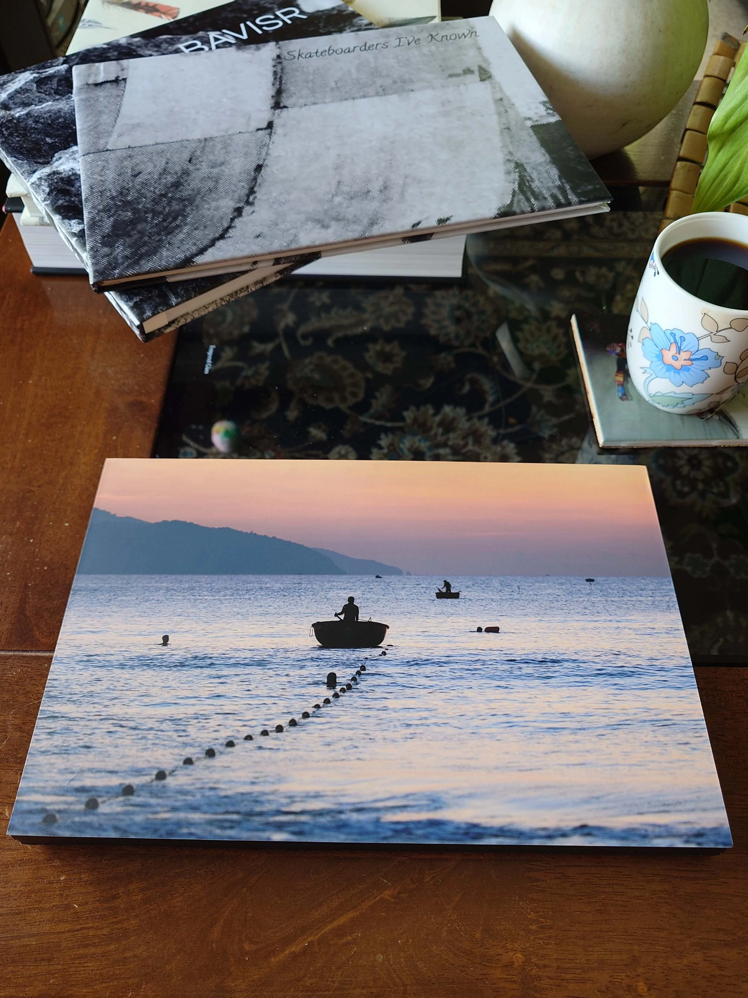 Round Boats - Da Nang, Vietnam (8 x 12 inch 'Contemporary Unframed')