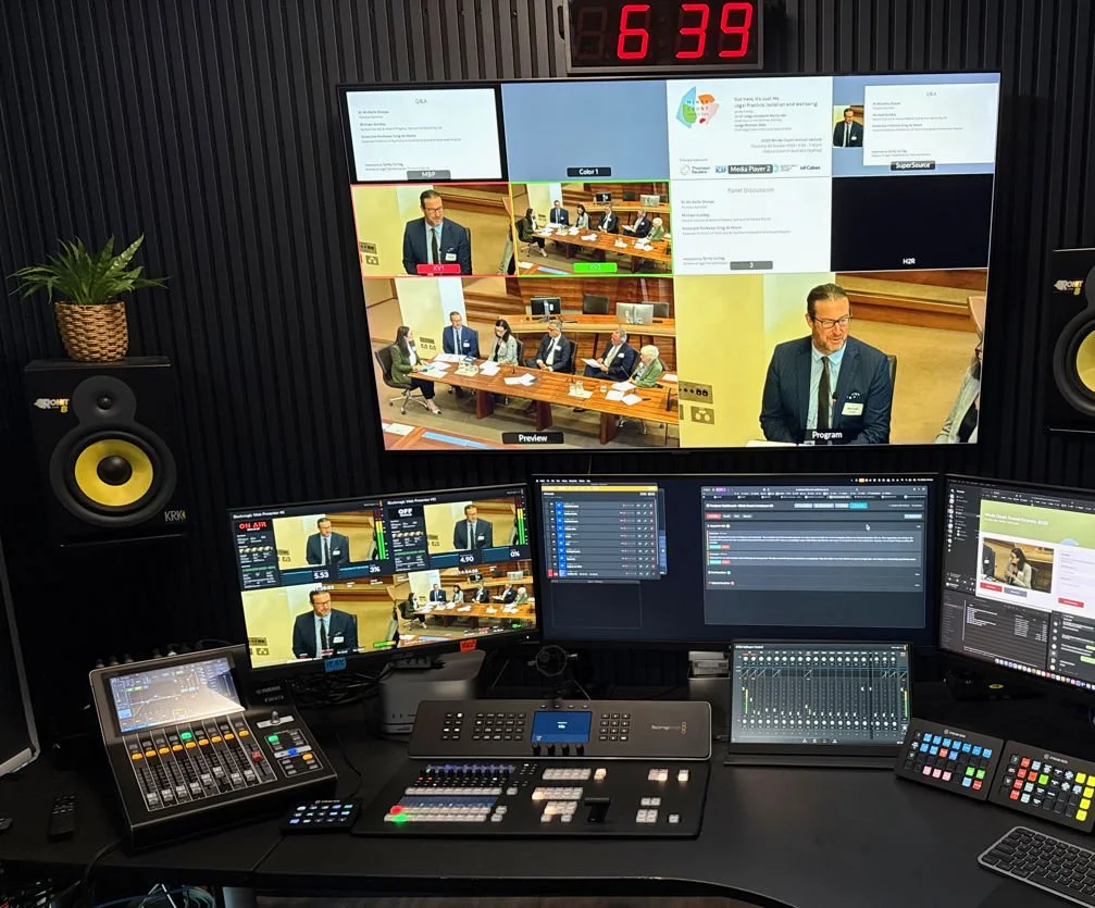 Mediahouse studio control room broadcast desk