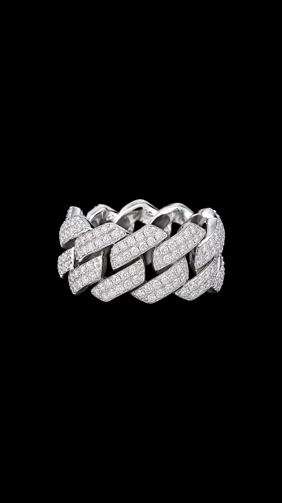 925 Silver, 2.60CTW Moissanite Miami Cuban Ring