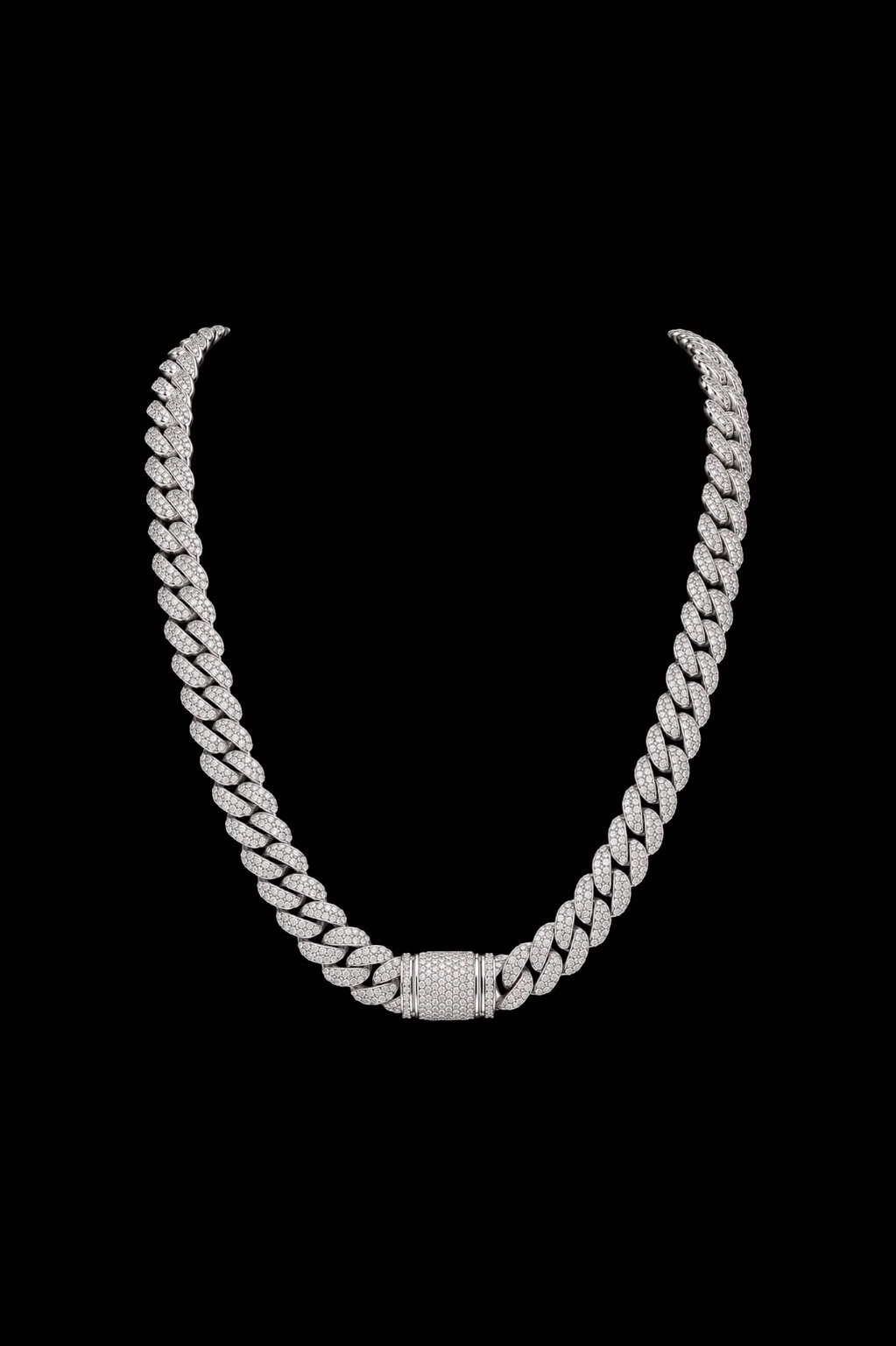 925 Silver, 11.70CTW Moissanite Miami Cuban Chain