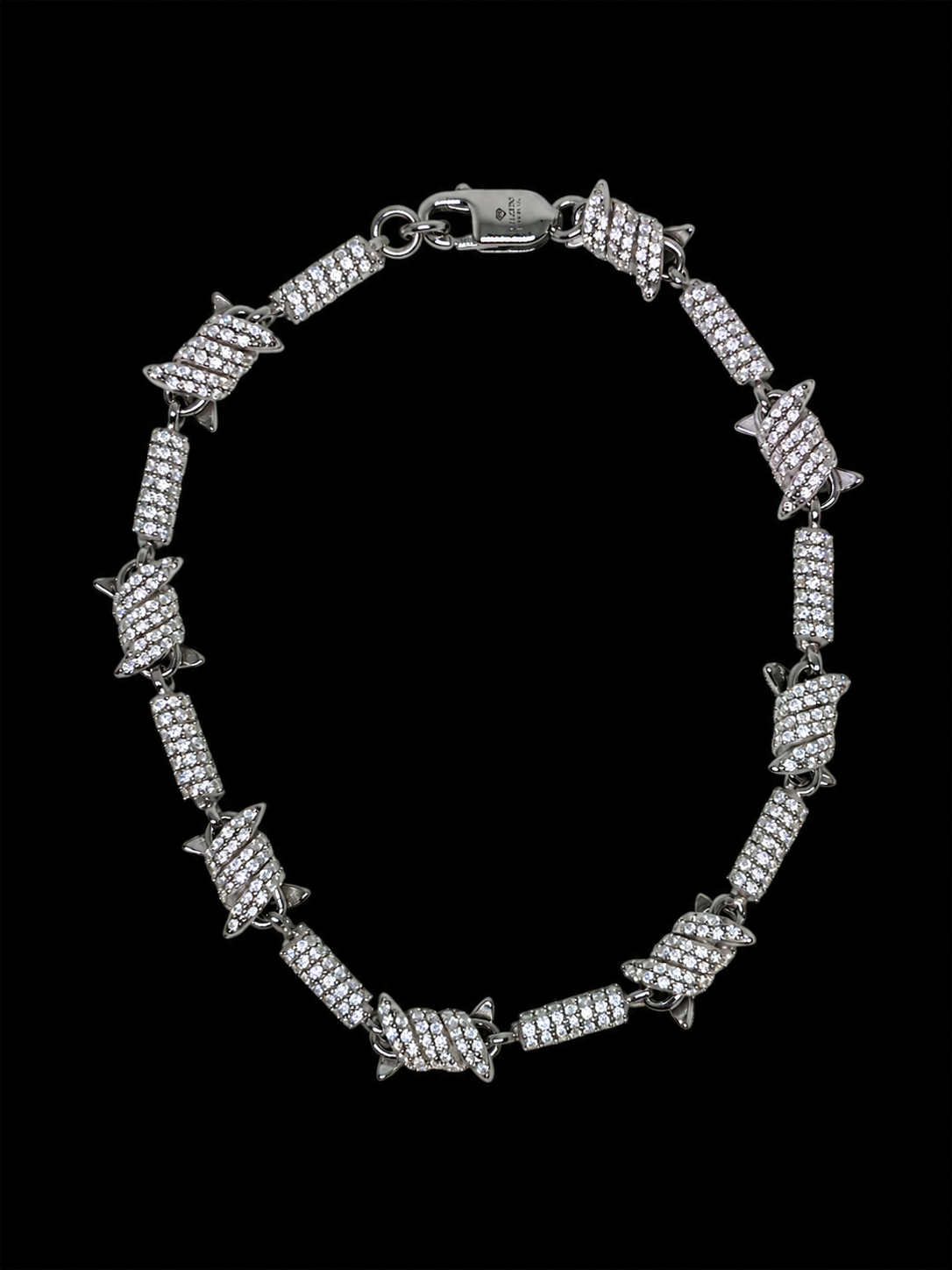 925 Silver, 6.20CTW Moissanite Barbwire Bracelet