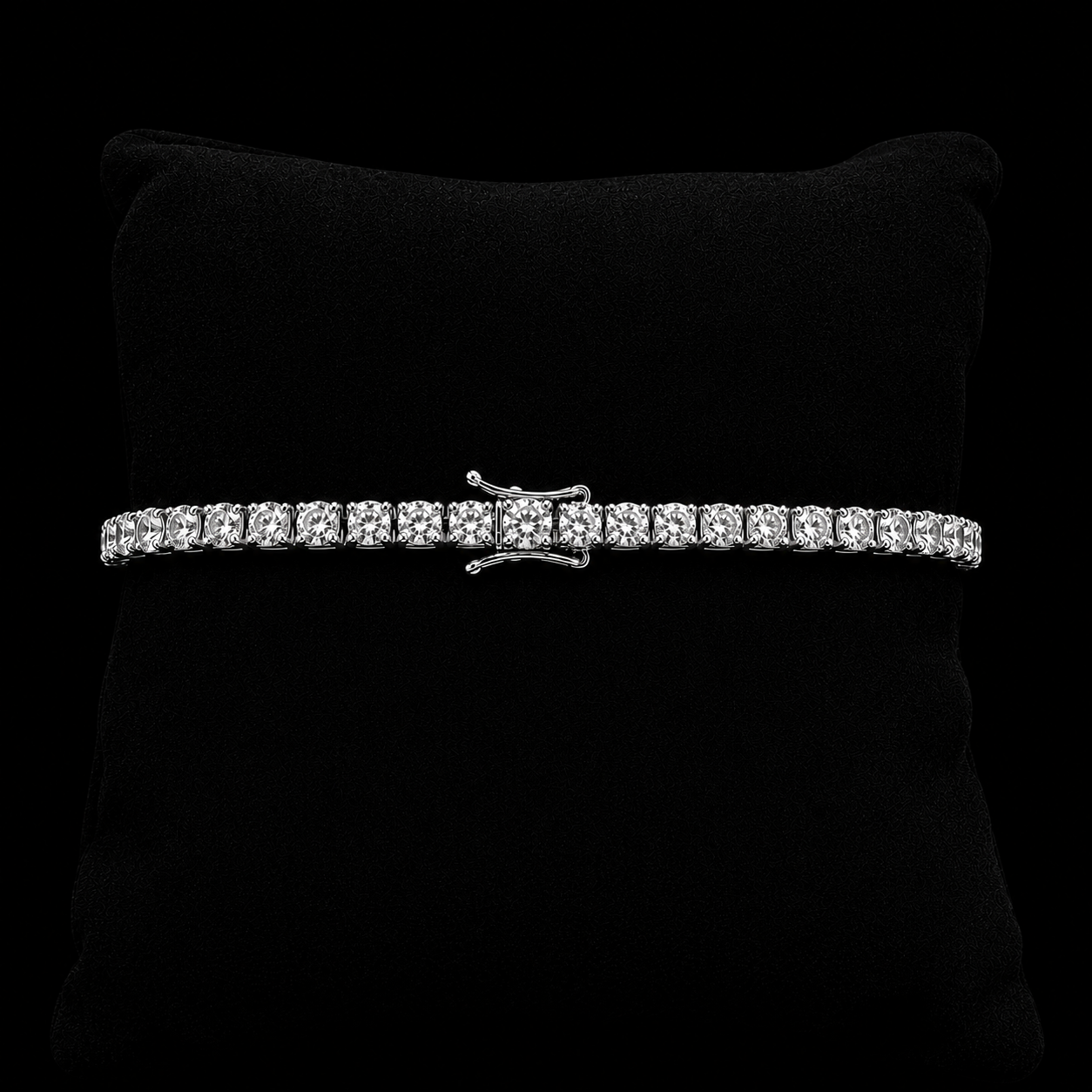 925 Silver, 3MM Moissanite Tennis Bracelet