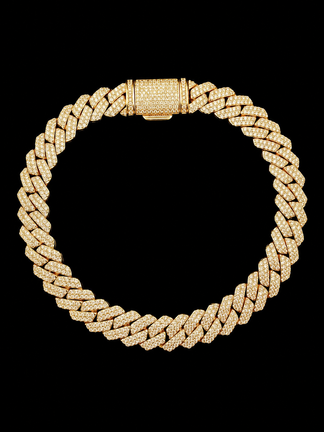 18K Gold Plated, 3.4CTW Moissanite Square Miami Cuban Bracelet