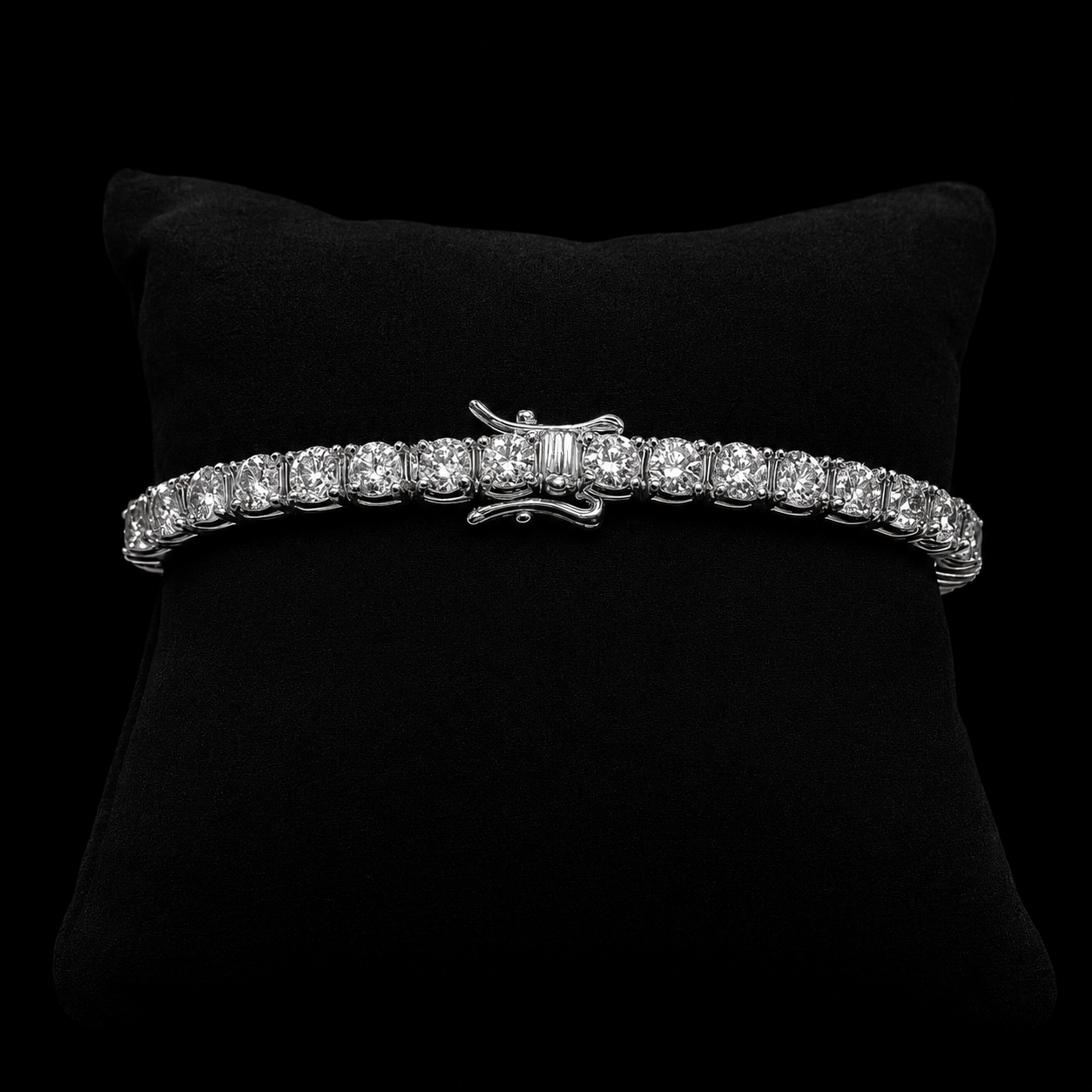 925 Silver, 14.40CTW Moissanite Tennis Bracelet