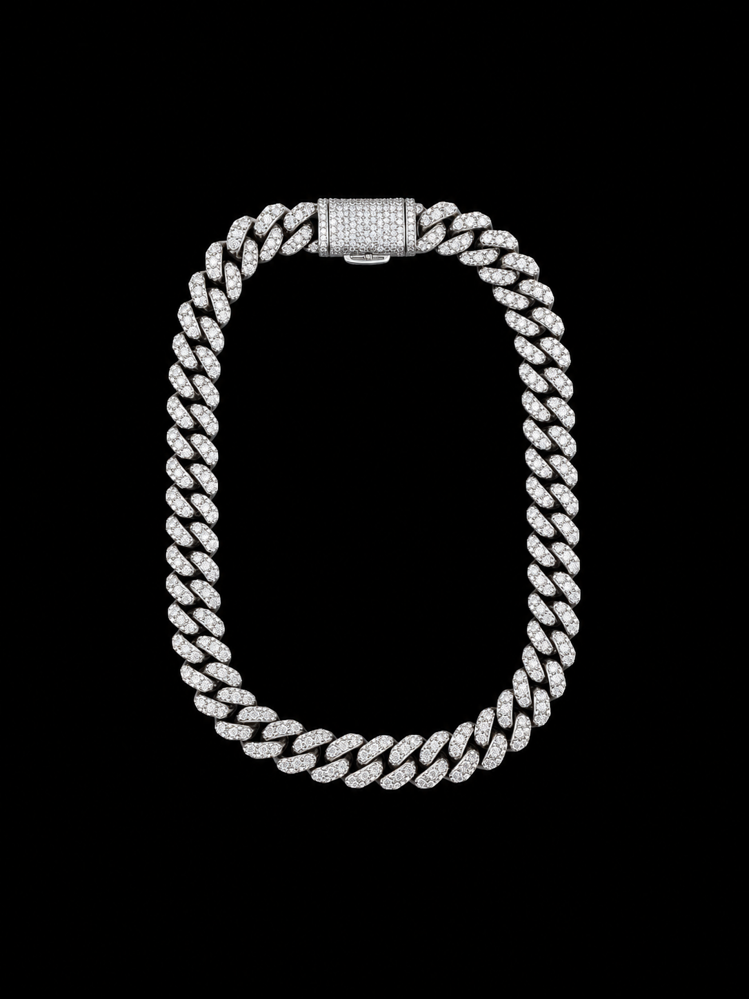 925 Silver, 3.5CTW Moissanite Slim Miami Cuban Bracelet