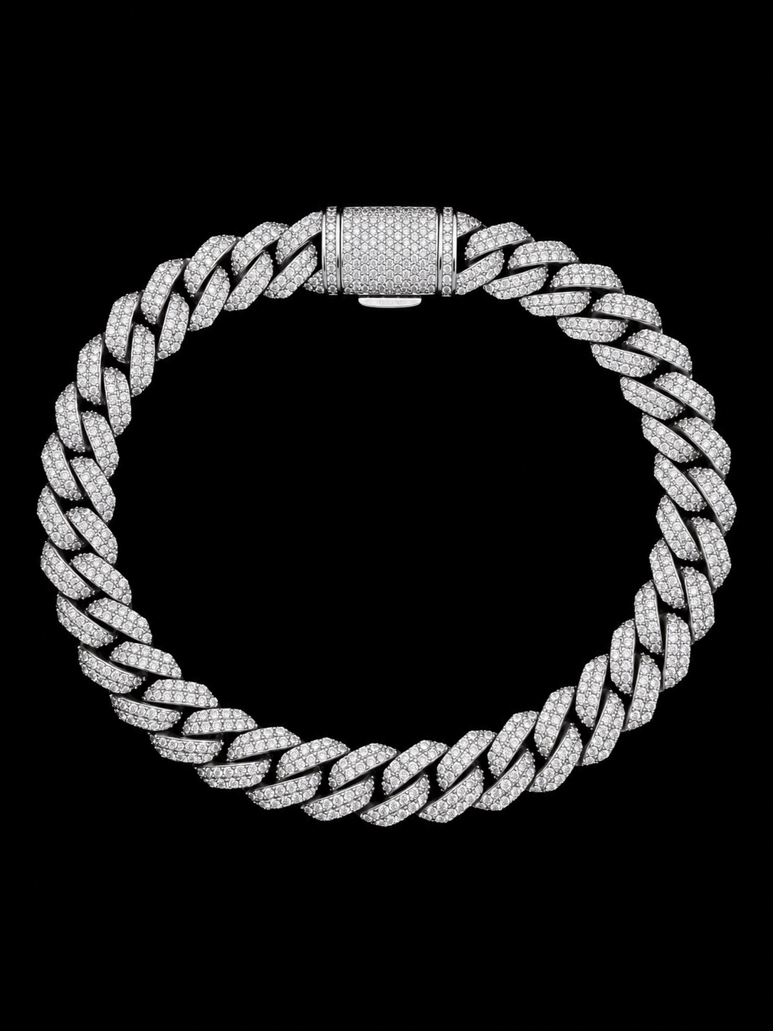 925 Silver, 4.8CTW Moissanite Miami Cuban Bracelet