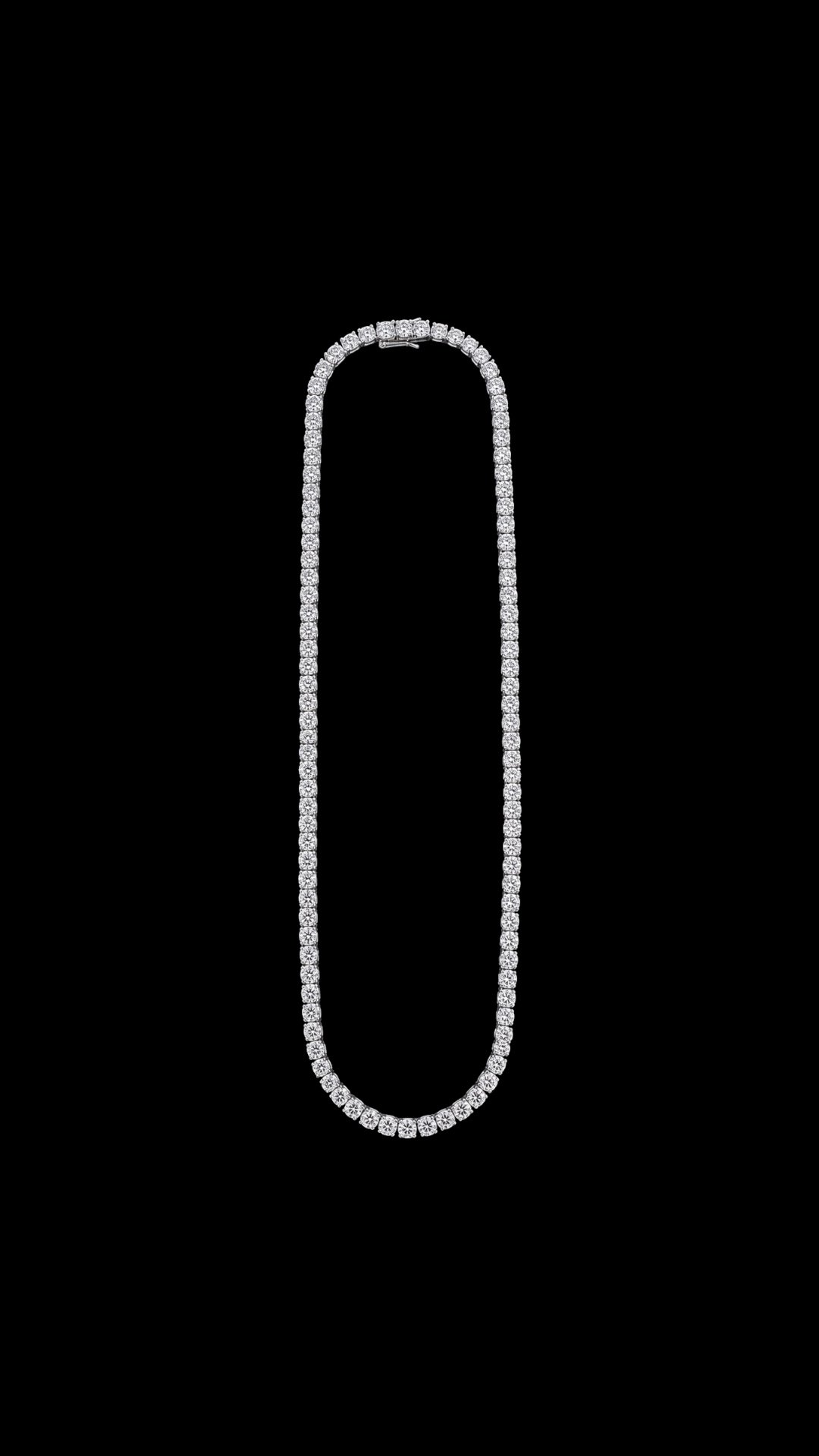 925 Silver, 4MM Moissanite Tennis Chain