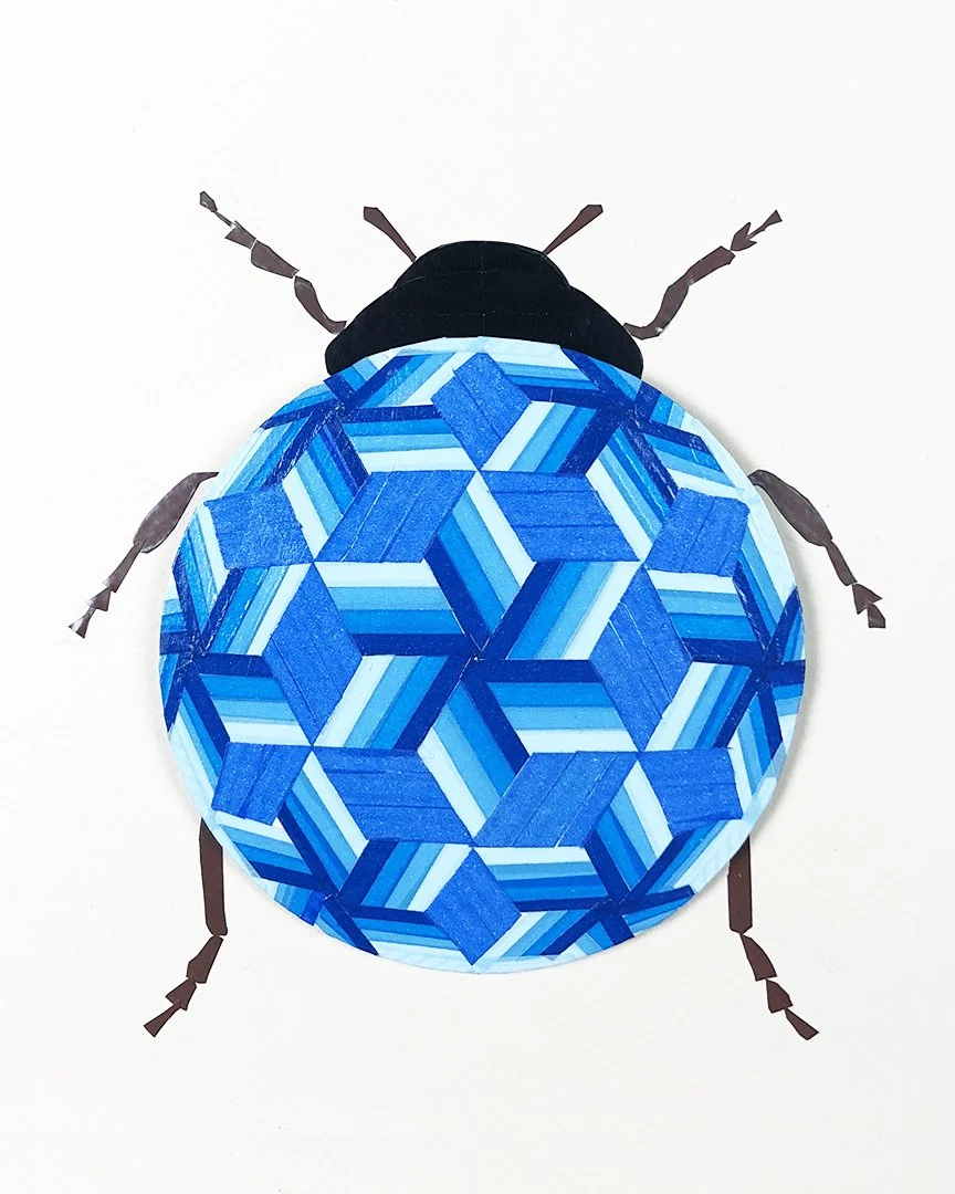 Temari Bug - Blue Pinwheel
