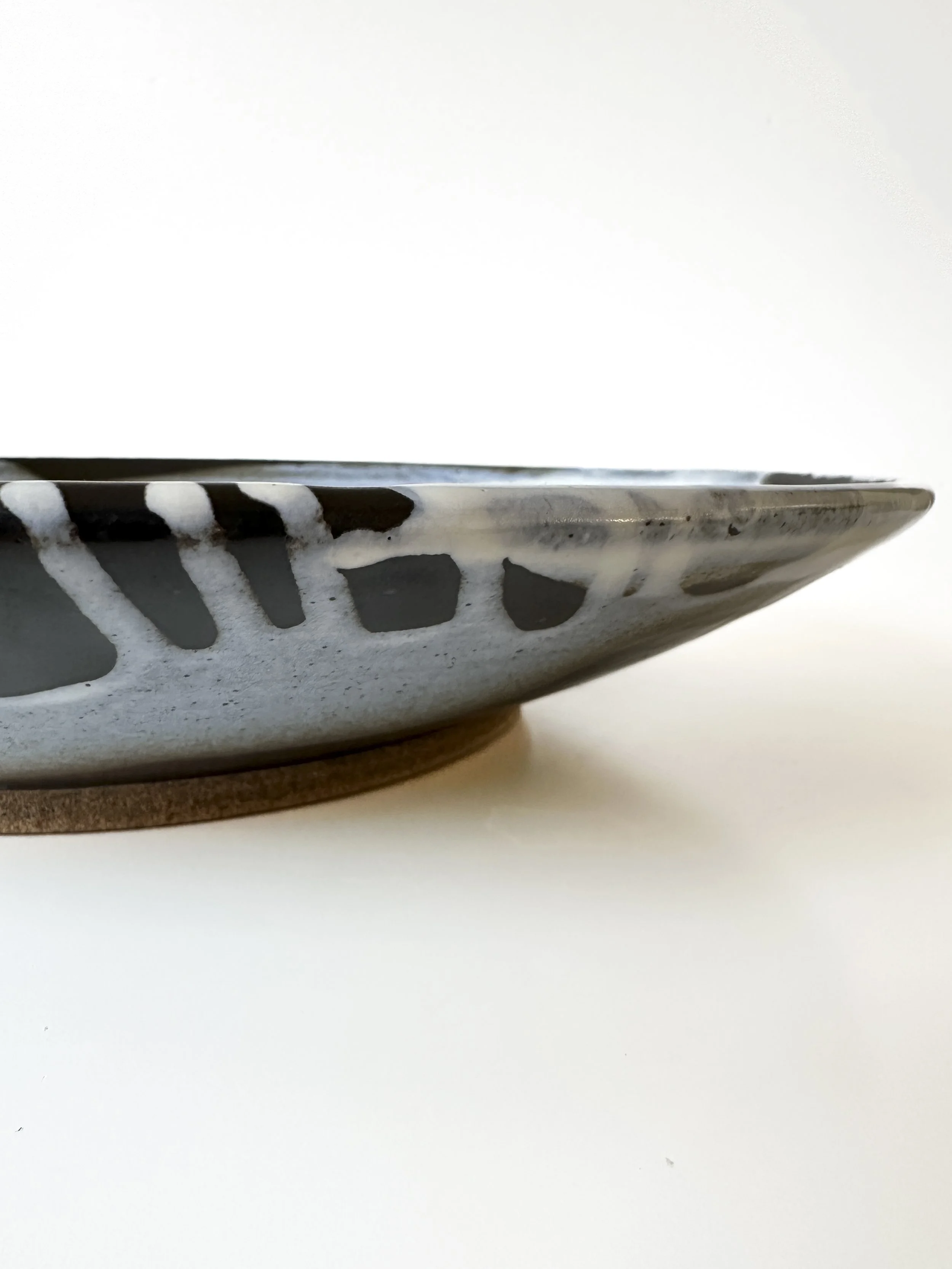 Large Black and White Centerpiece Bowl