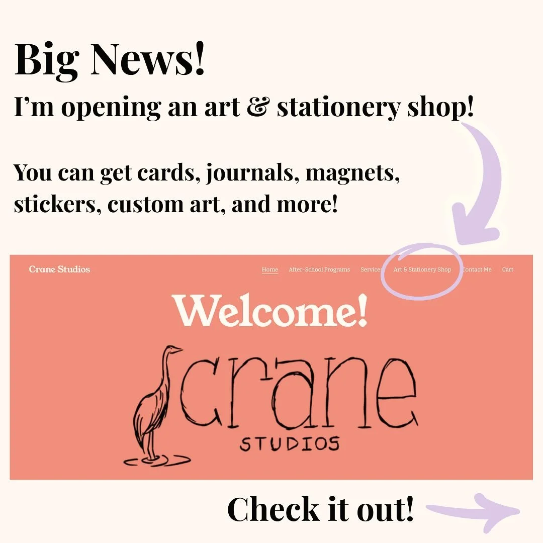 THE SHOP IS OPEN! Allow me to introduce the Crane Studios Art &amp; Stationery Shop! I&rsquo;m currently offering custom-printed stationery as well as custom art commissions, with plans to expand the collection soon. Check it out on my website: crane