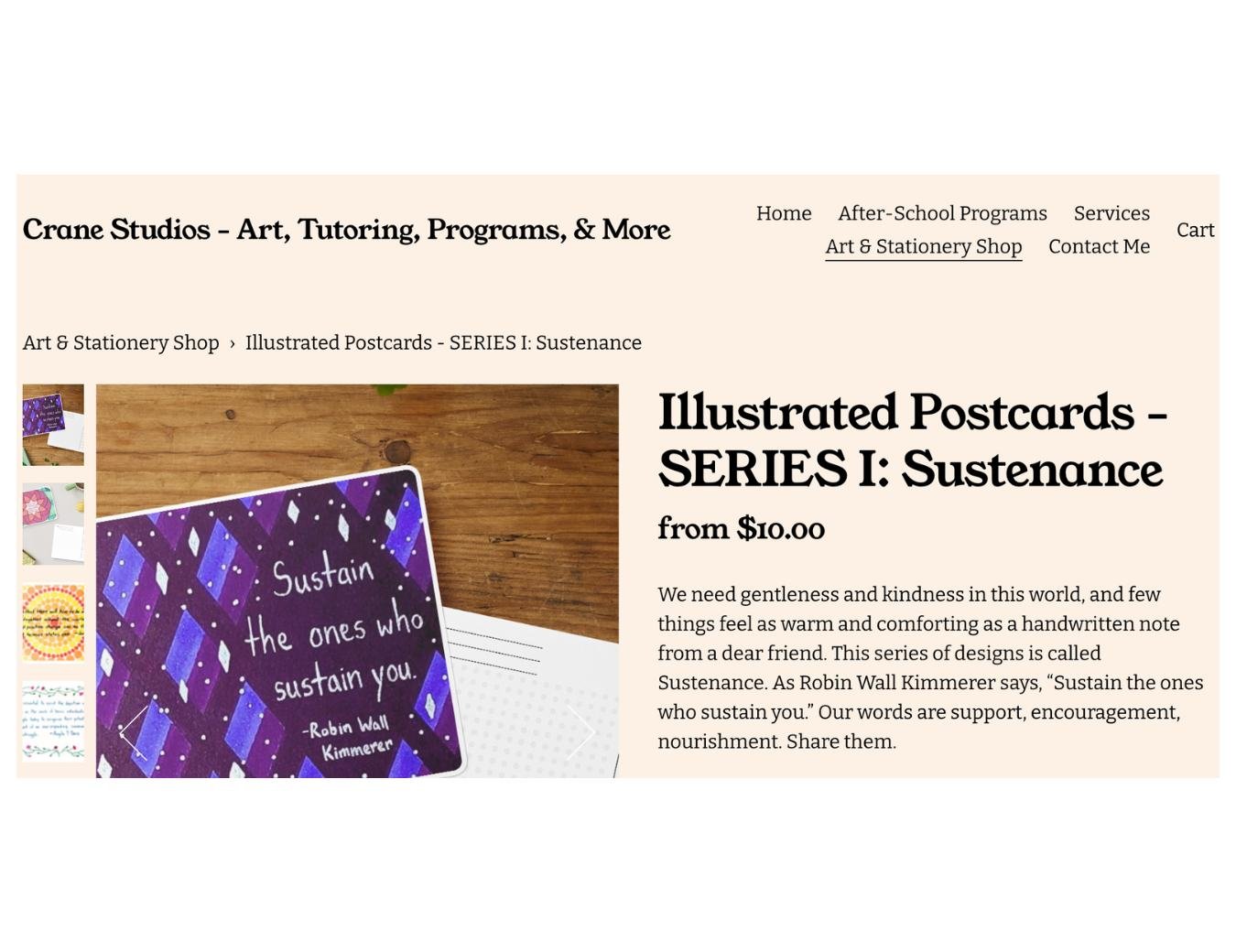 Sustenance. Encouragement. Support. Nourishment. We could all use some right about now, with the state of the world being what it is. And while self-care is vitally important, we must never neglect community care. I've found that giving handwritten n