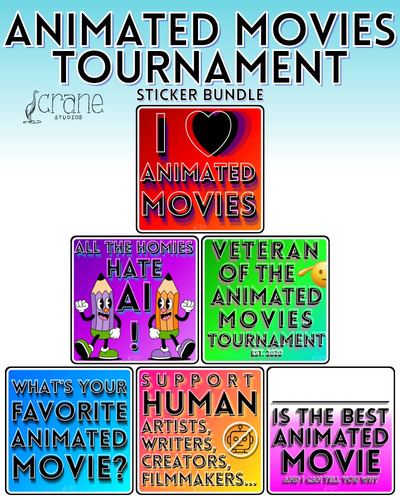 I Love Animated Movies STICKER BUNDLE - Animated Movies Tournament