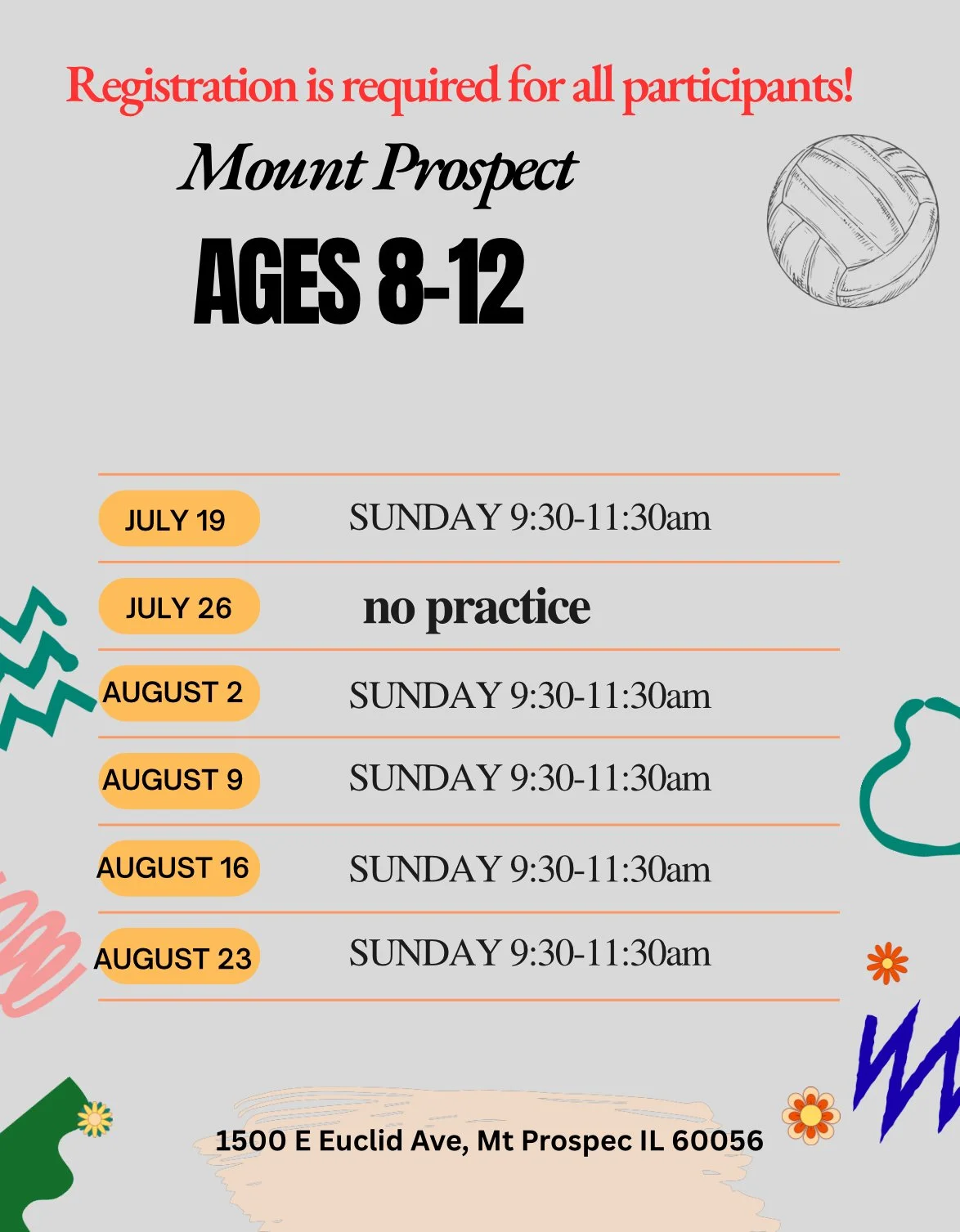 Ages (8-12)- 5 weeks - Mount Prospect Location - Sunday