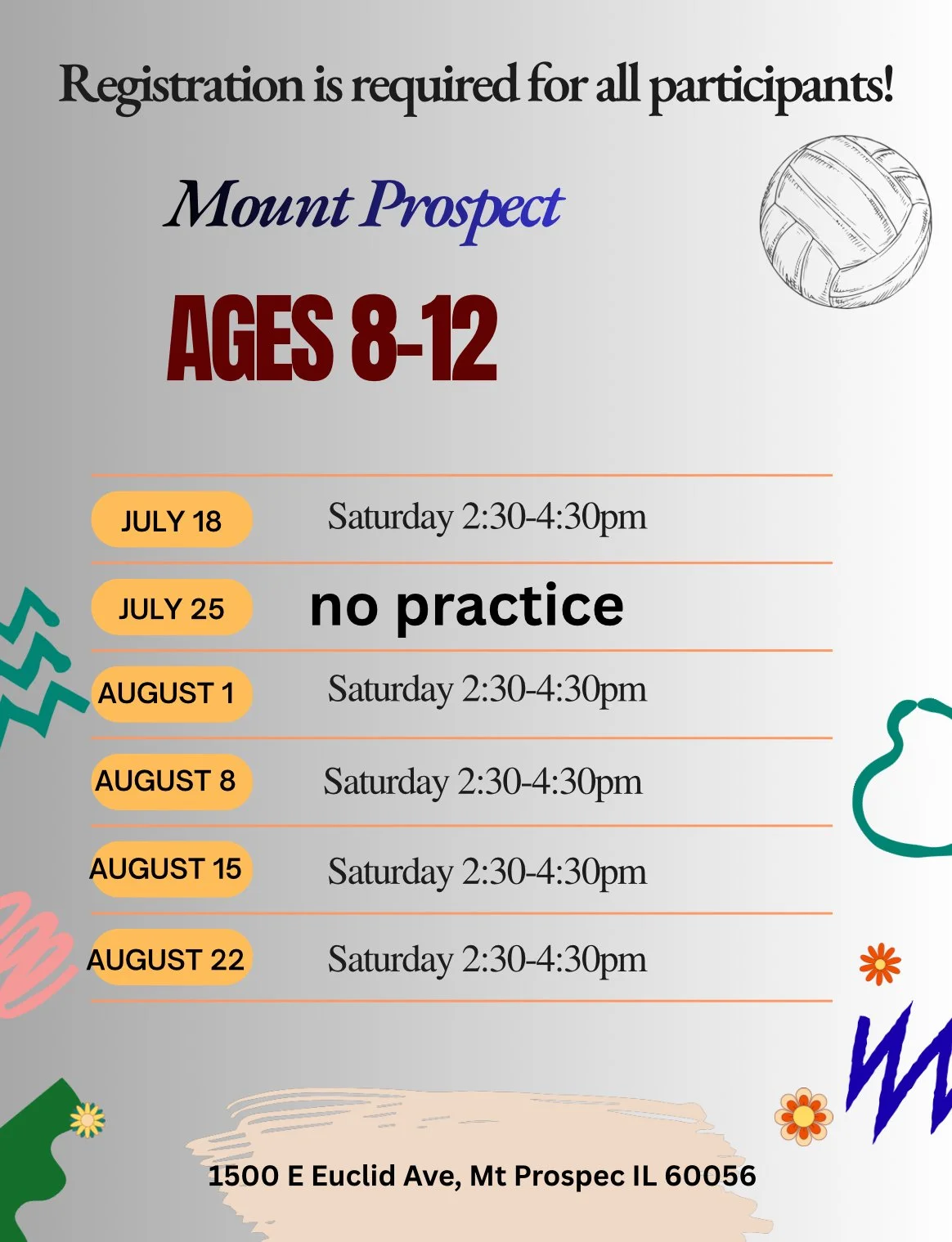 Ages (8-12)- 5 weeks - Mount Prospect Location - Saturday