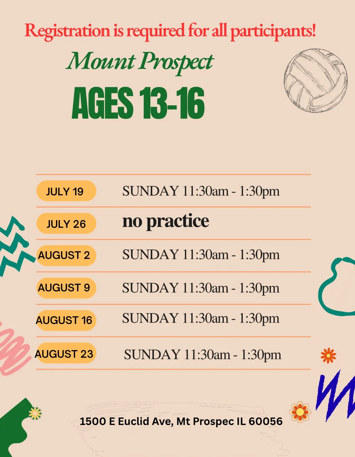 Teen (13-16)- 5 weeks - Mount Prospect Location - Sunday