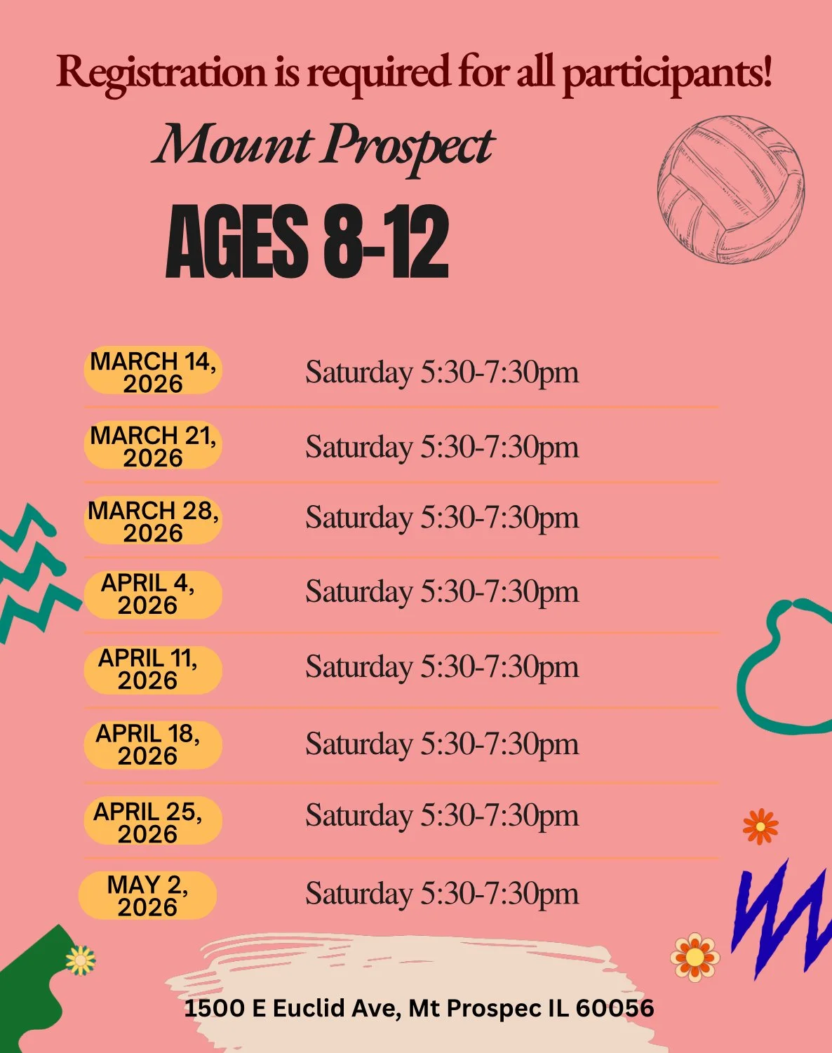 Ages (8-12)- 8 weeks - Mount Prospect Location - Saturday