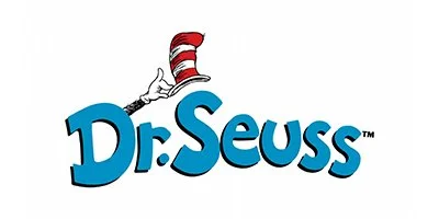 The Dr. Seuss logo featuring a hand holding the iconic red and white striped hat.