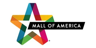 Logo of Mall of America with a colorful star and black banner.