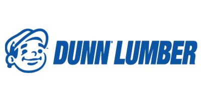Dunn Lumber logo with a smiling lumberjack face and blue text