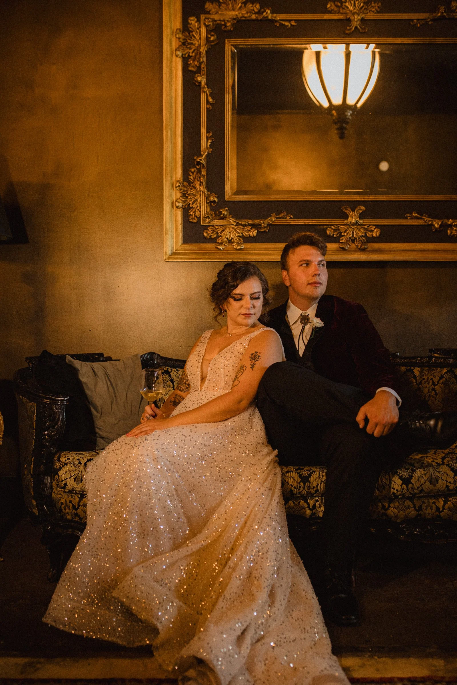 Bride and groom portraits at The Ruins Queen Anne, Seattle