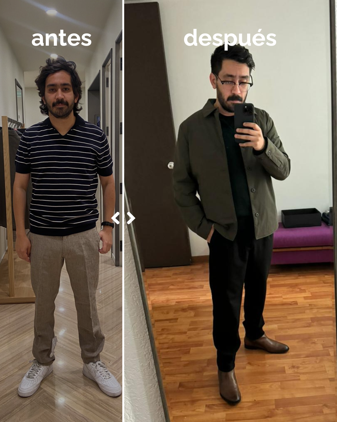 El antes y después del look de Pablo
