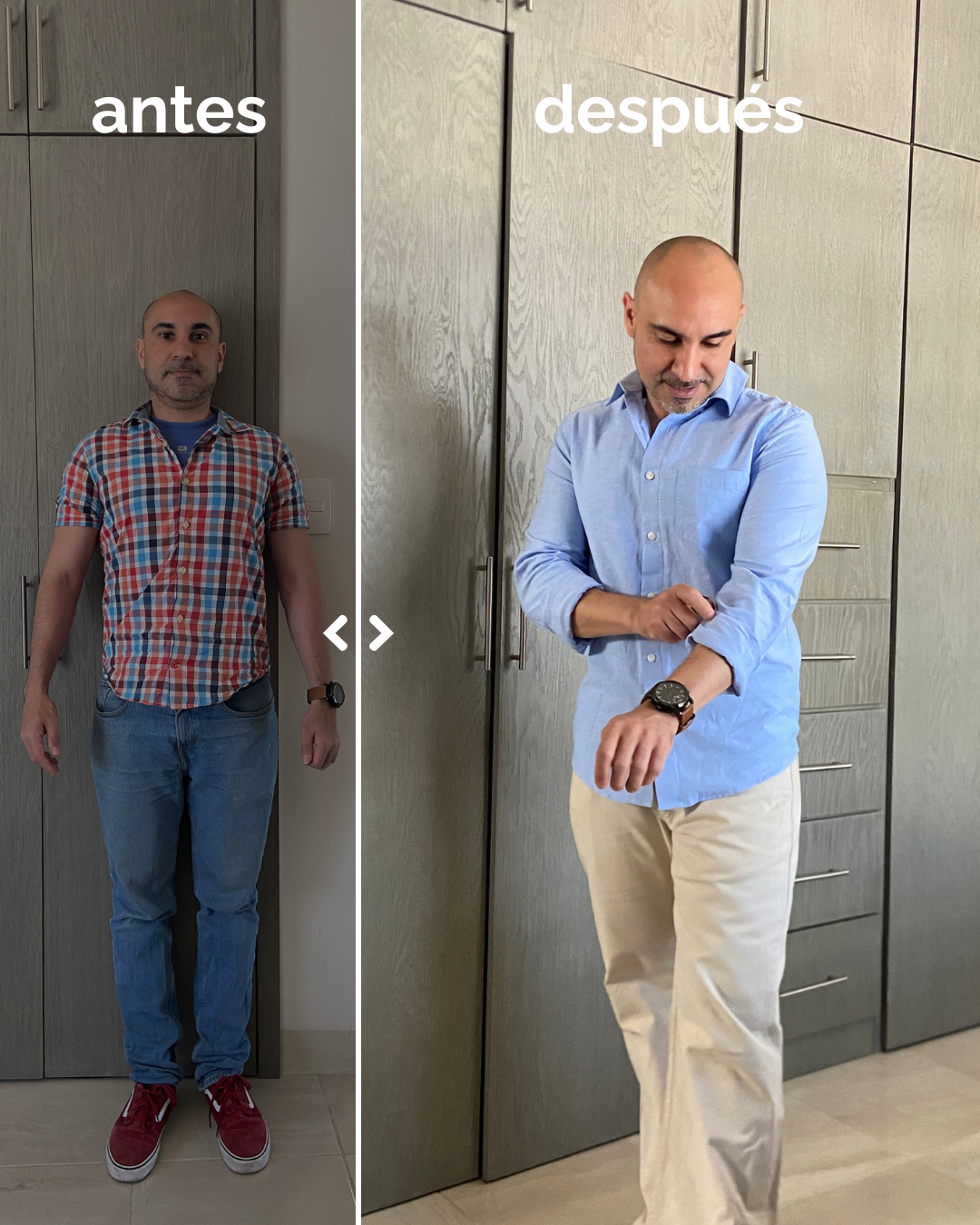 El antes y después del look de Roge