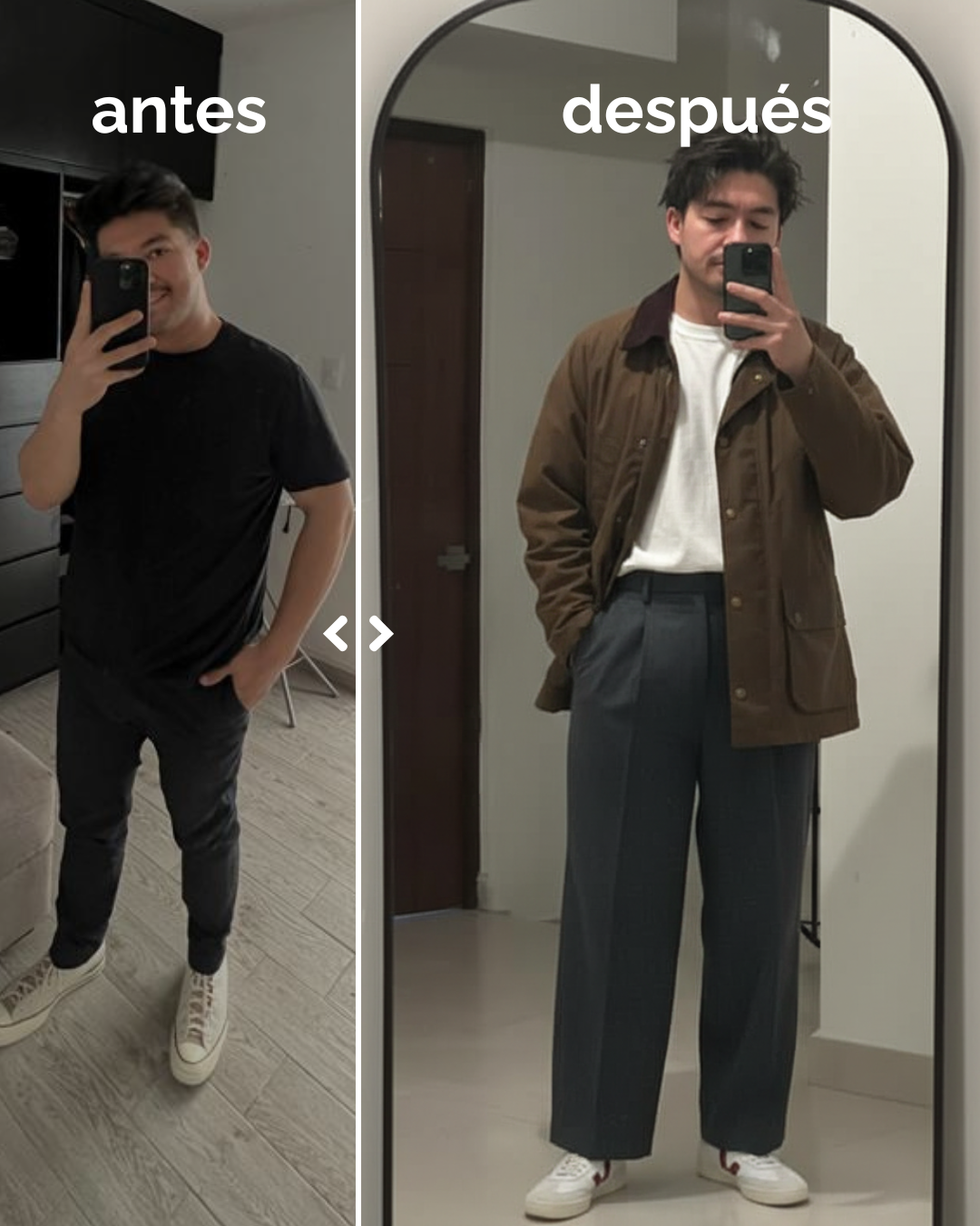 El antes y después del look de Vicente