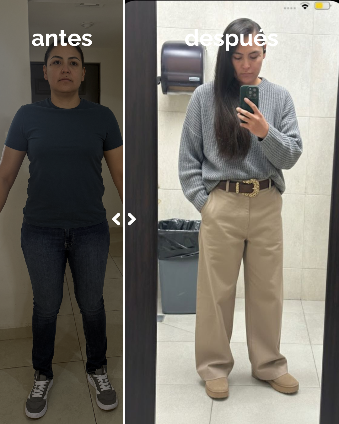 El antes y después del look de Laura